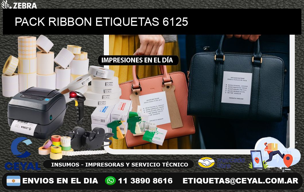 PACK RIBBON ETIQUETAS 6125