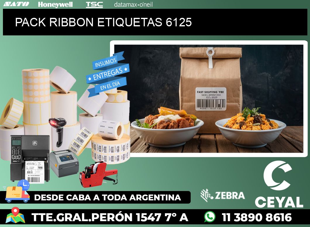 PACK RIBBON ETIQUETAS 6125