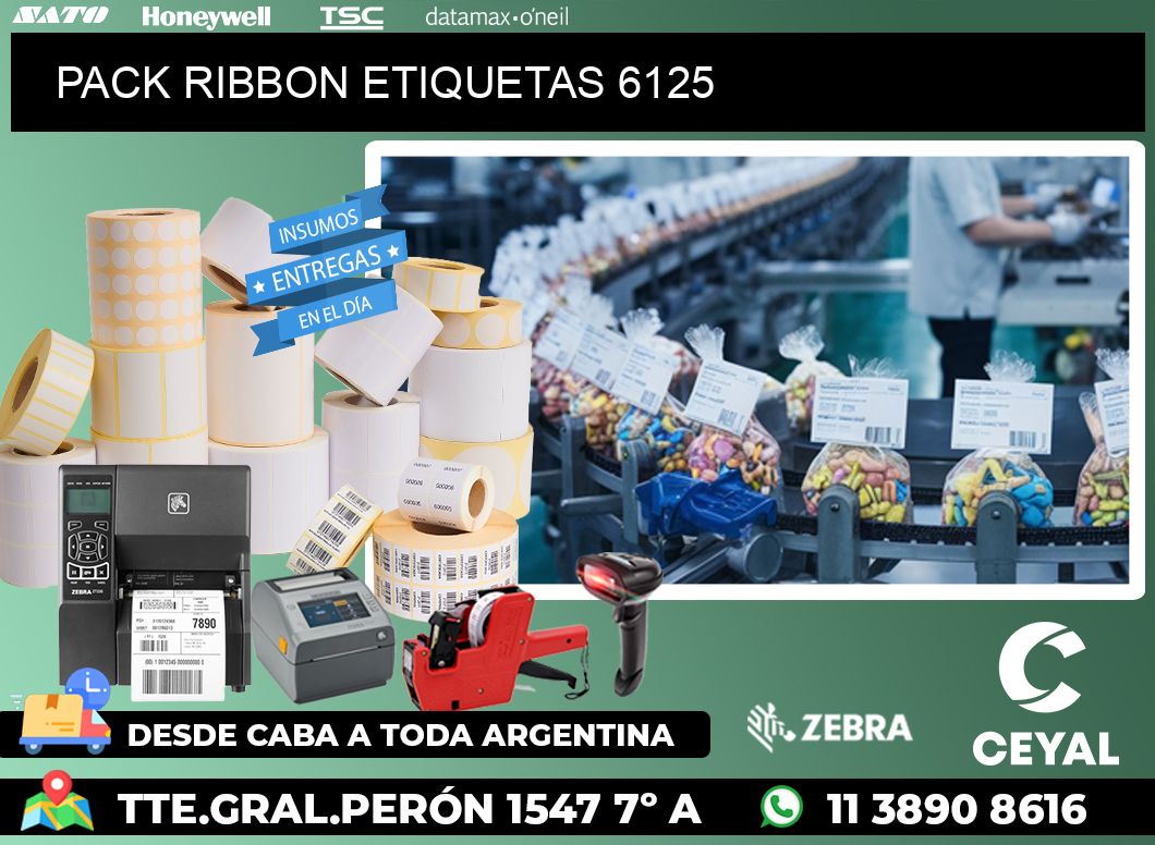 PACK RIBBON ETIQUETAS 6125