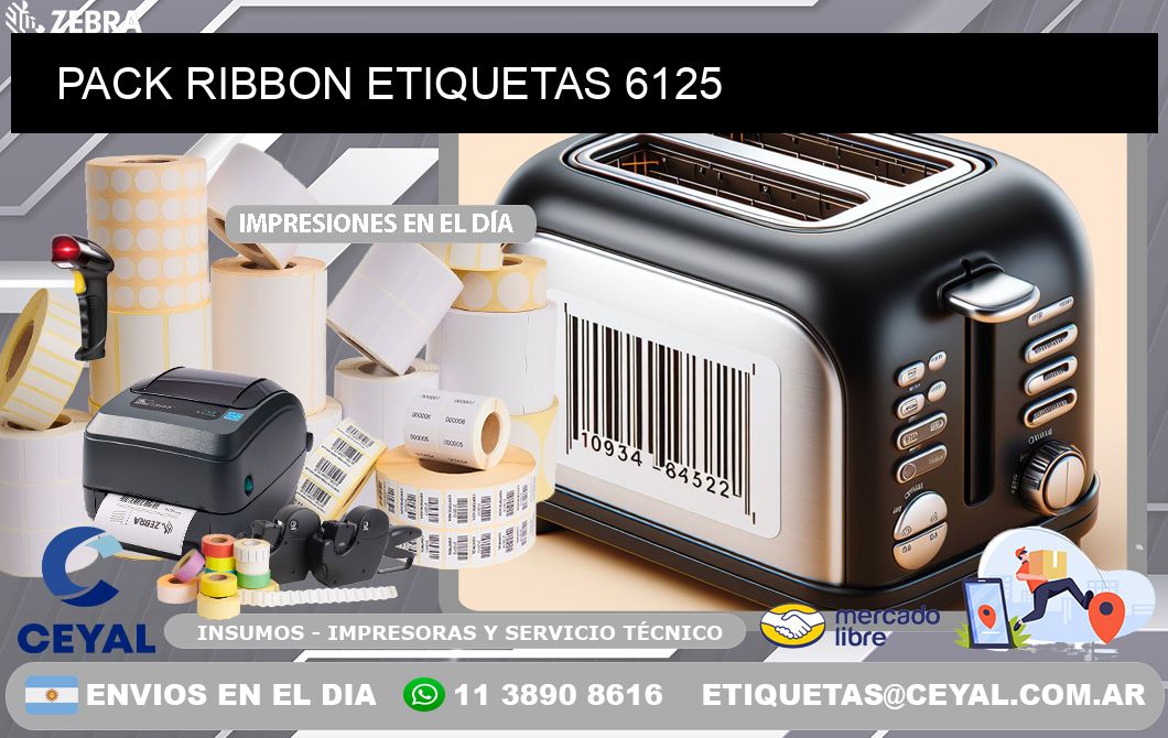 PACK RIBBON ETIQUETAS 6125