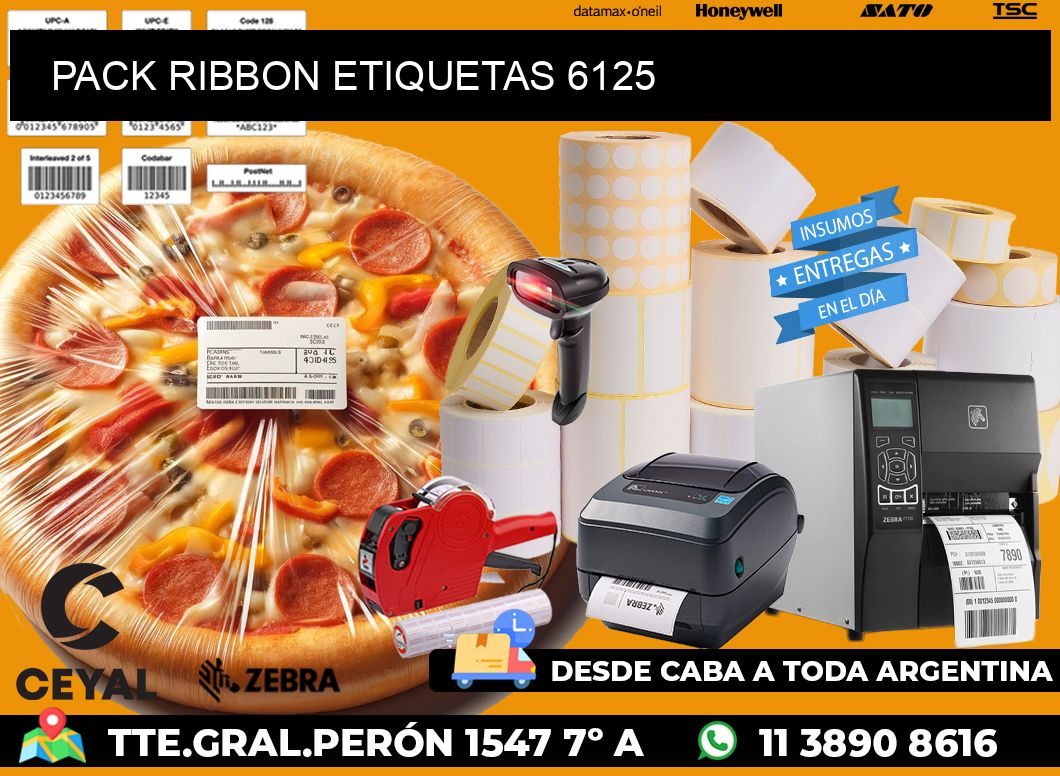 PACK RIBBON ETIQUETAS 6125