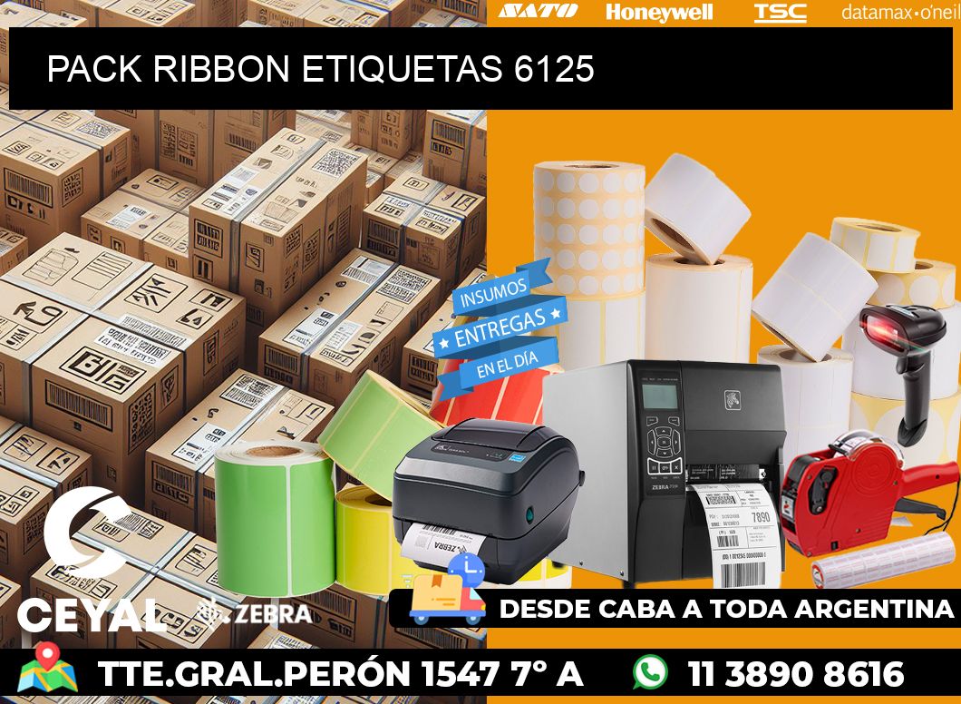 PACK RIBBON ETIQUETAS 6125