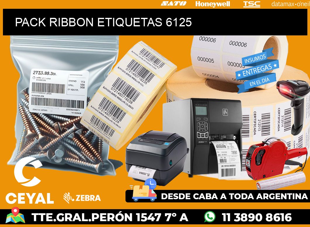 PACK RIBBON ETIQUETAS 6125