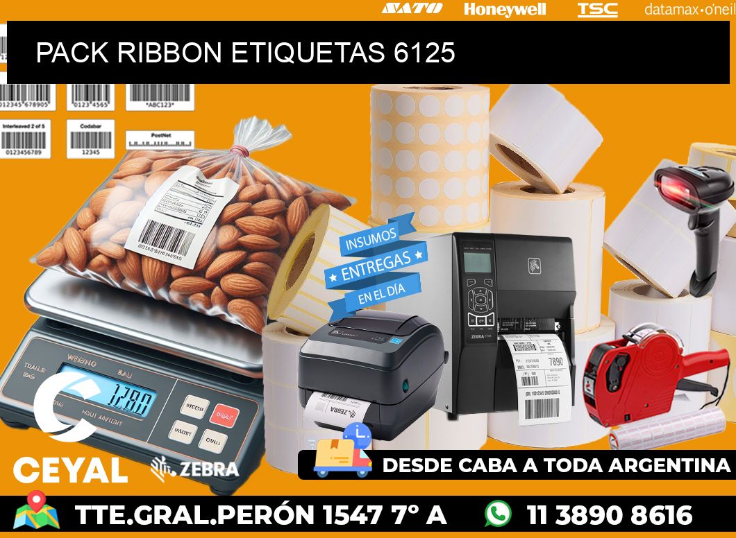 PACK RIBBON ETIQUETAS 6125