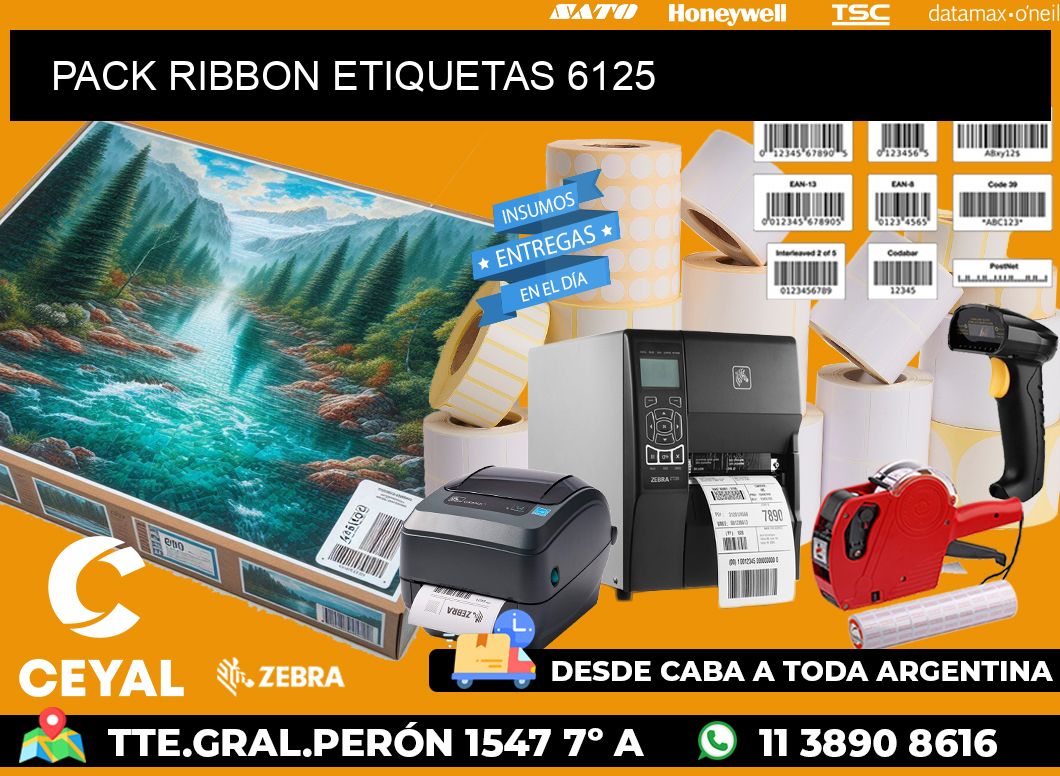 PACK RIBBON ETIQUETAS 6125