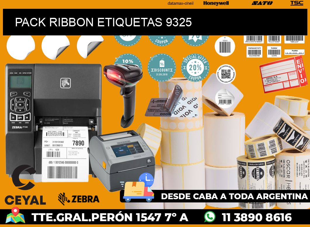 PACK RIBBON ETIQUETAS 9325