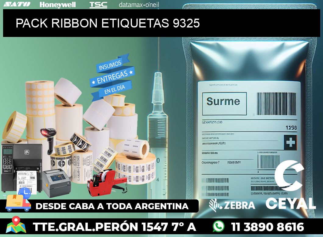 PACK RIBBON ETIQUETAS 9325