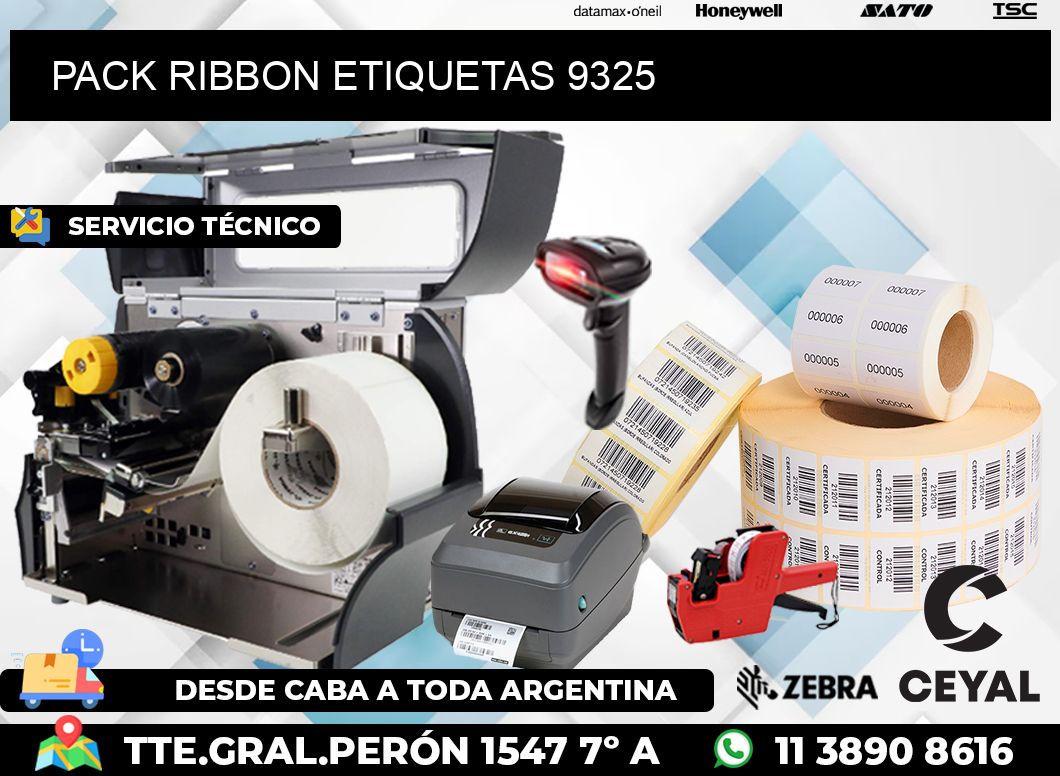 PACK RIBBON ETIQUETAS 9325