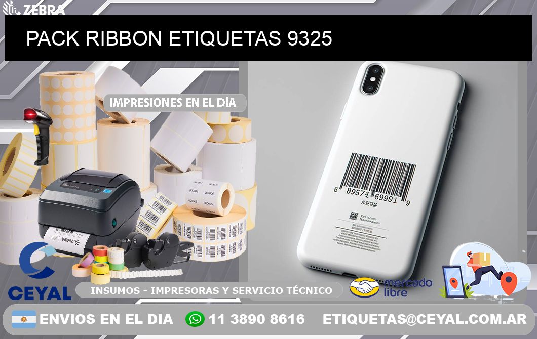 PACK RIBBON ETIQUETAS 9325