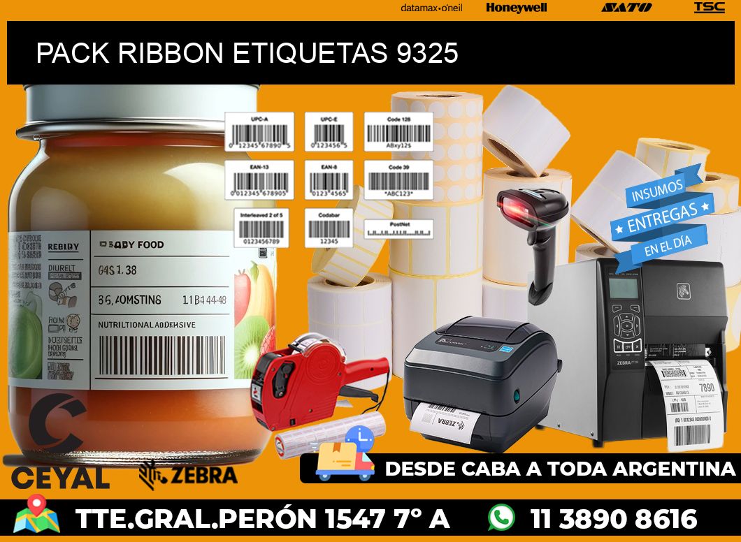 PACK RIBBON ETIQUETAS 9325