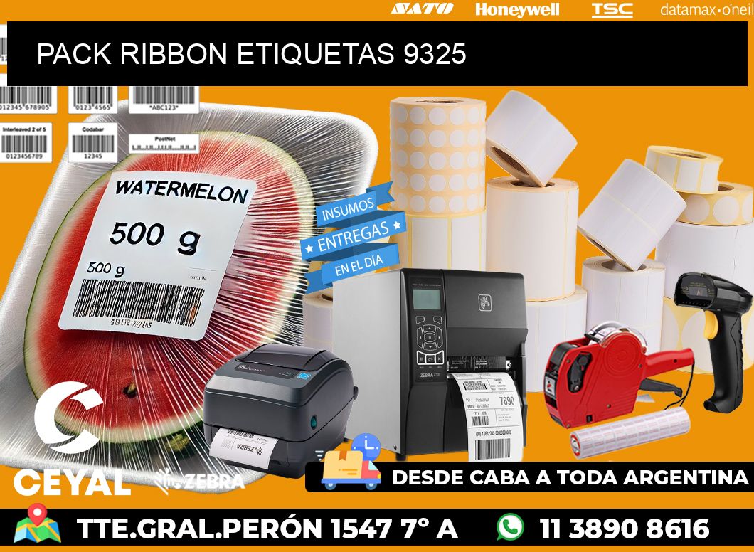 PACK RIBBON ETIQUETAS 9325