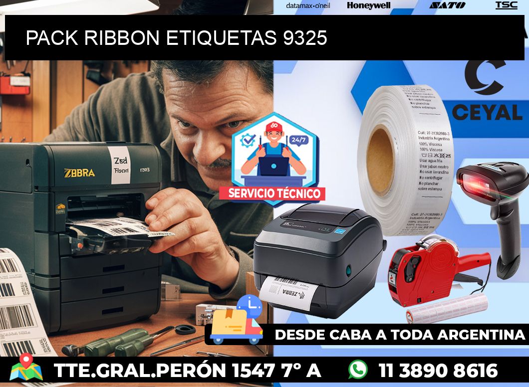 PACK RIBBON ETIQUETAS 9325