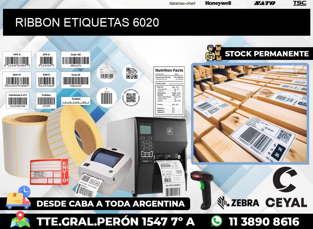 RIBBON ETIQUETAS 6020