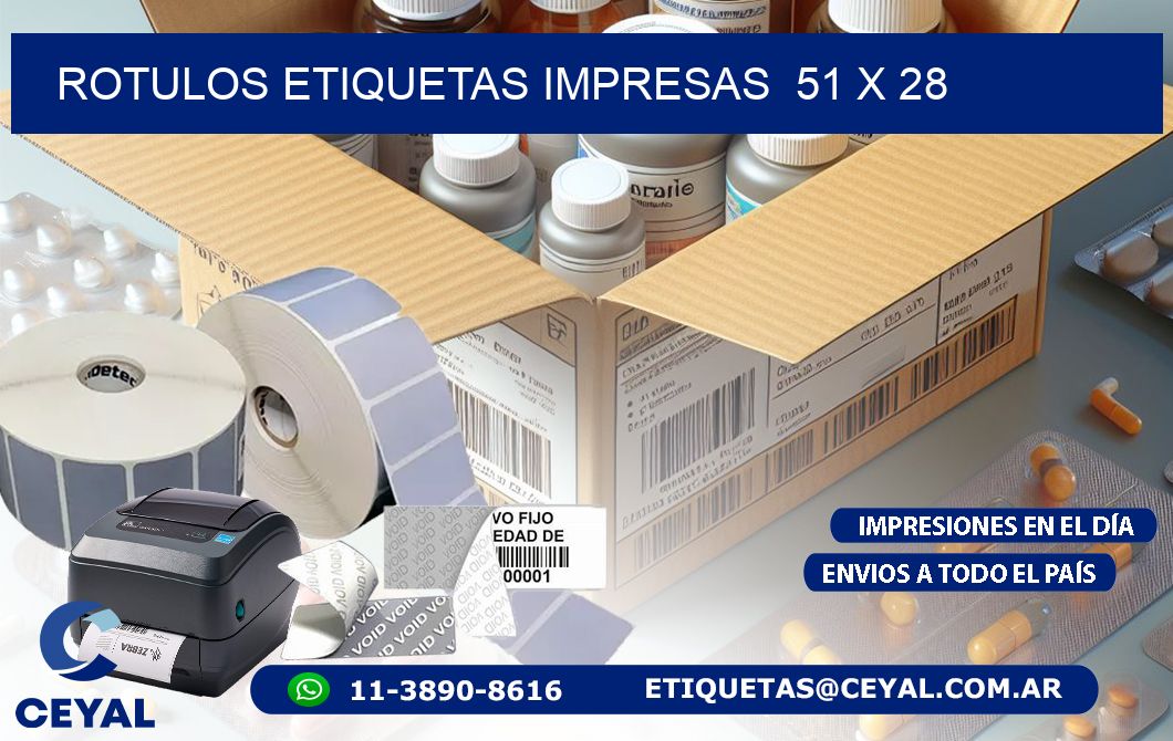 ROTULOS ETIQUETAS IMPRESAS  51 x 28