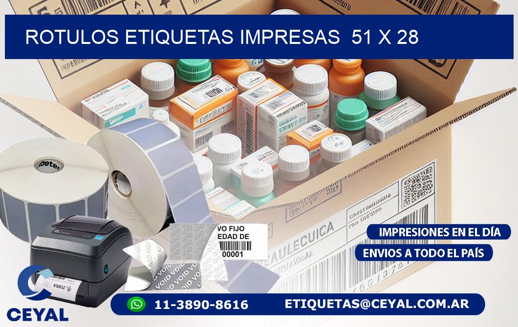 ROTULOS ETIQUETAS IMPRESAS  51 x 28