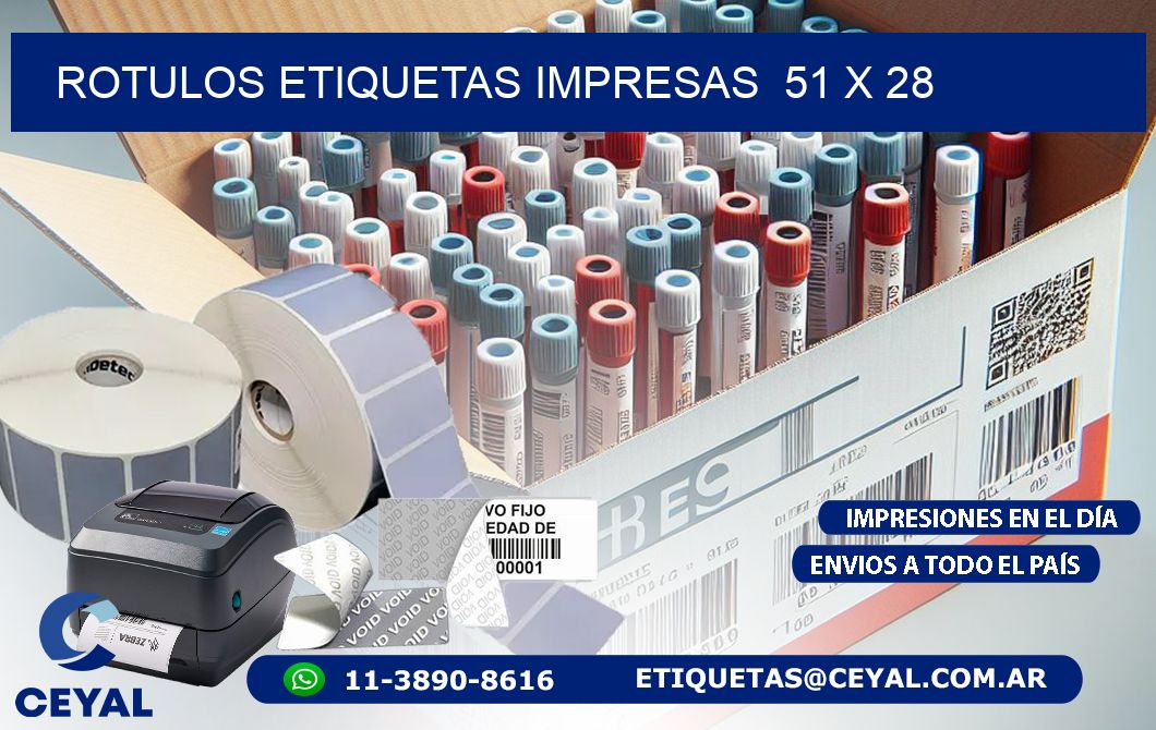 ROTULOS ETIQUETAS IMPRESAS  51 x 28