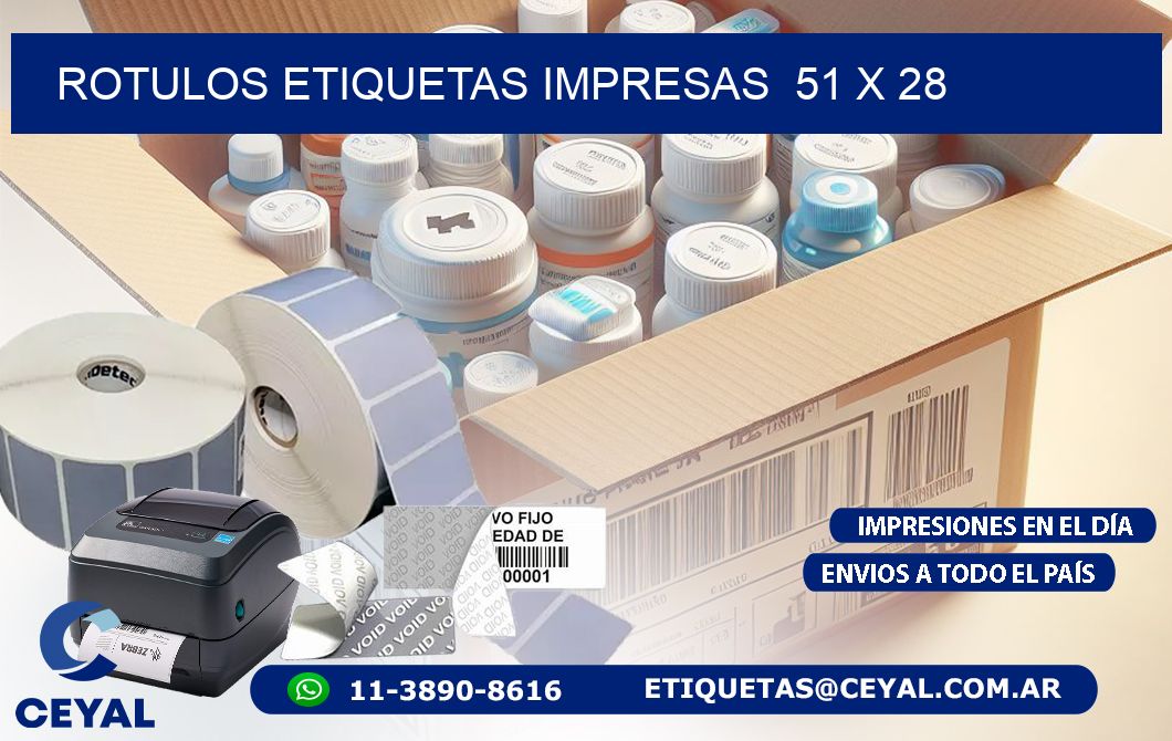 ROTULOS ETIQUETAS IMPRESAS  51 x 28