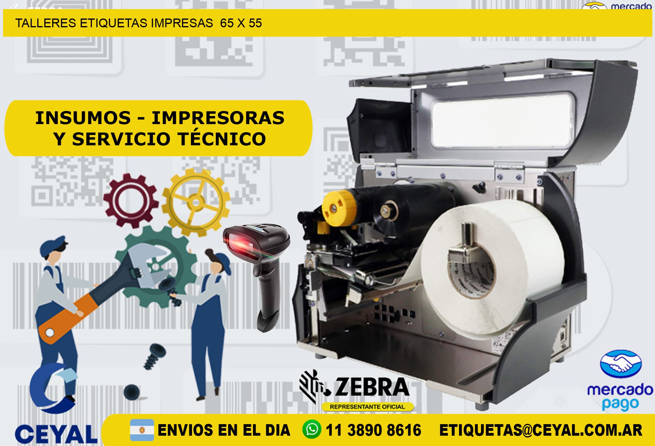 TALLERES ETIQUETAS IMPRESAS  65 x 55