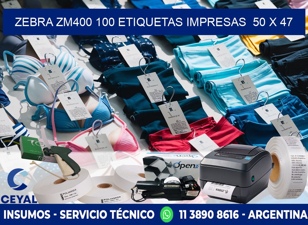 ZEBRA ZM400 100 ETIQUETAS IMPRESAS  50 x 47