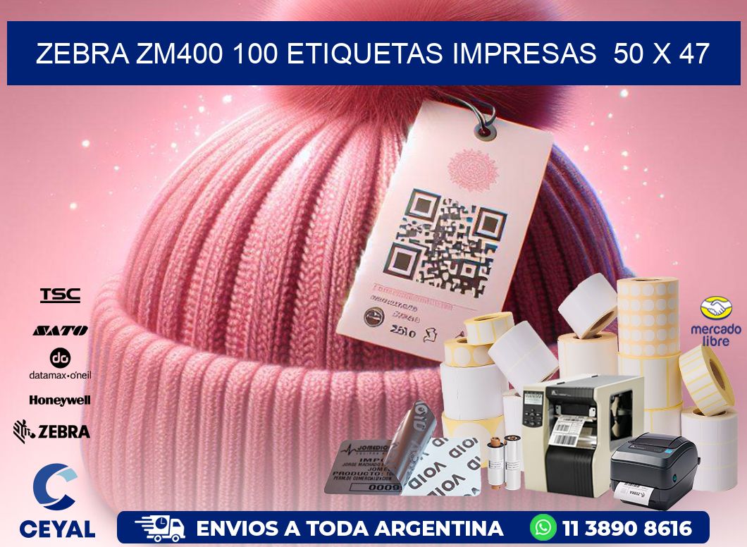 ZEBRA ZM400 100 ETIQUETAS IMPRESAS  50 x 47