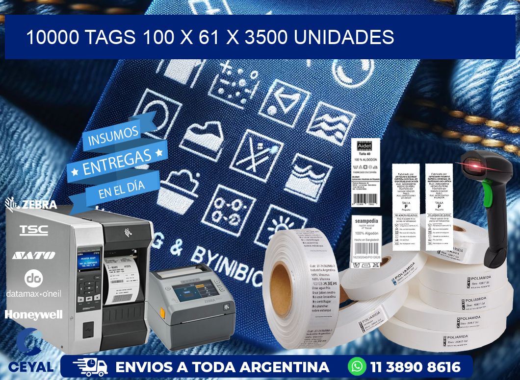 10000 TAGS 100 x 61 X 3500 UNIDADES