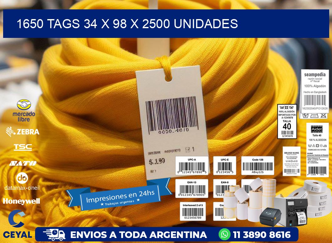 1650 TAGS 34 x 98 X 2500 UNIDADES