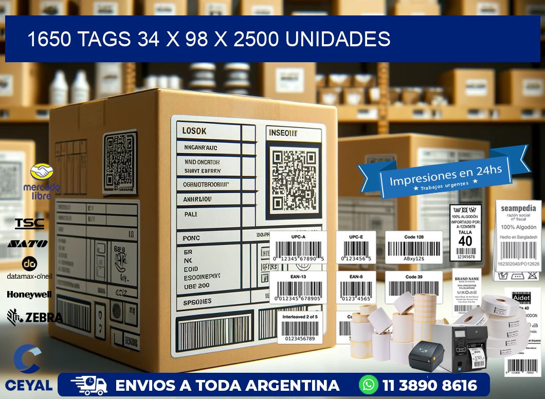 1650 TAGS 34 x 98 X 2500 UNIDADES