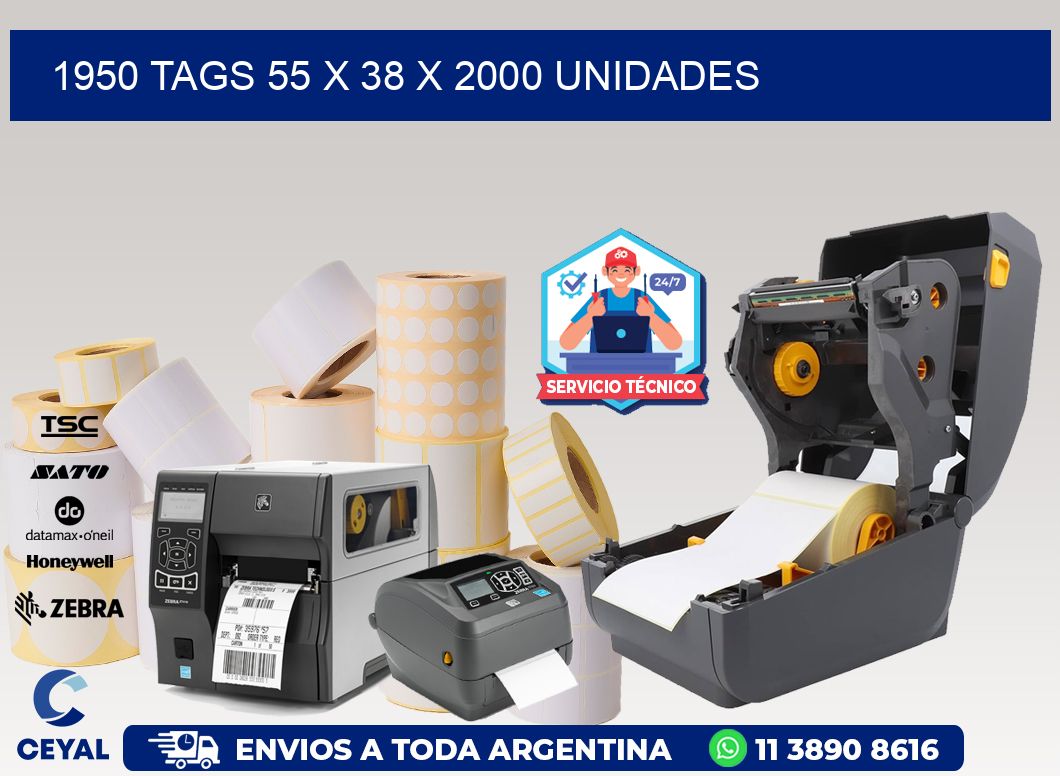 1950 TAGS 55 x 38 X 2000 UNIDADES