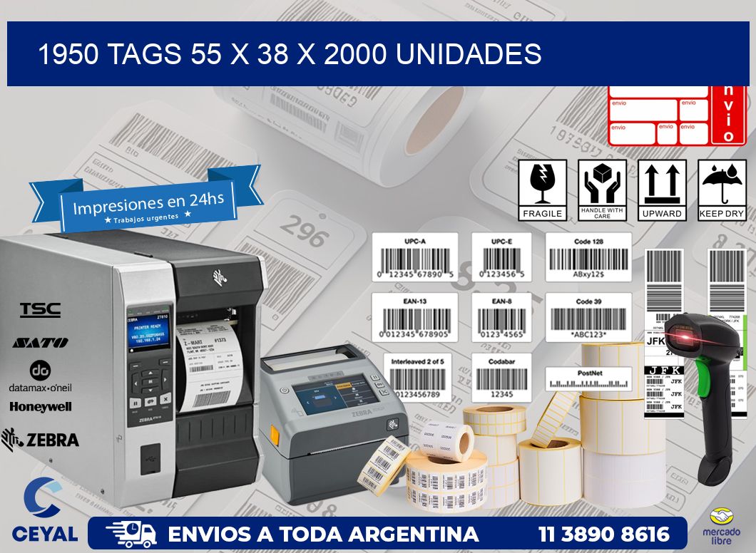 1950 TAGS 55 x 38 X 2000 UNIDADES