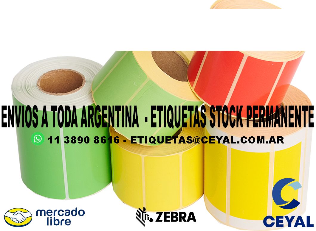 25 ROLLOS  ETIQUETAS ZEBRA 30 x 76 X 1000 UNIDADES