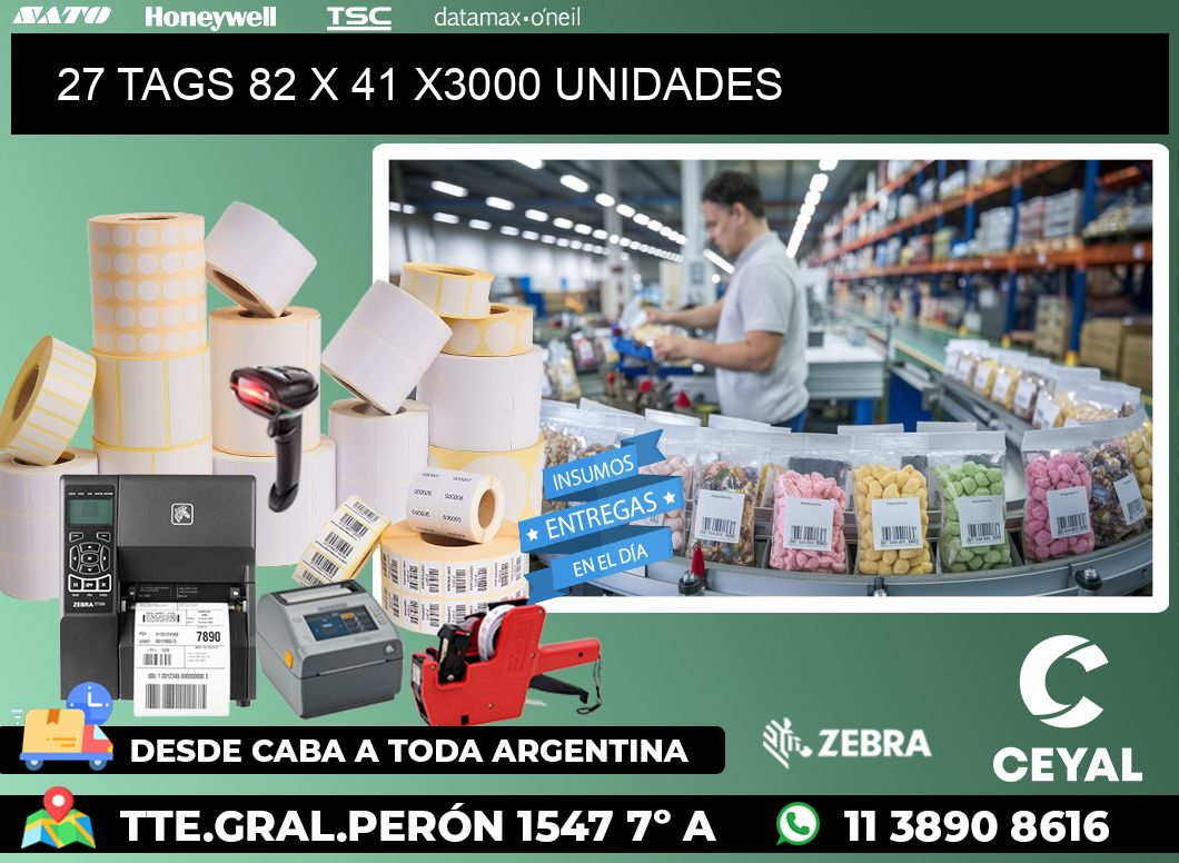 27 TAGS 82 x 41 X3000 UNIDADES