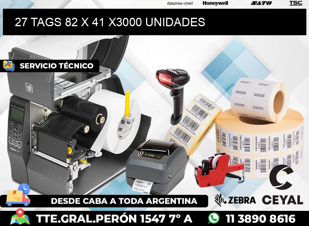 27 TAGS 82 x 41 X3000 UNIDADES