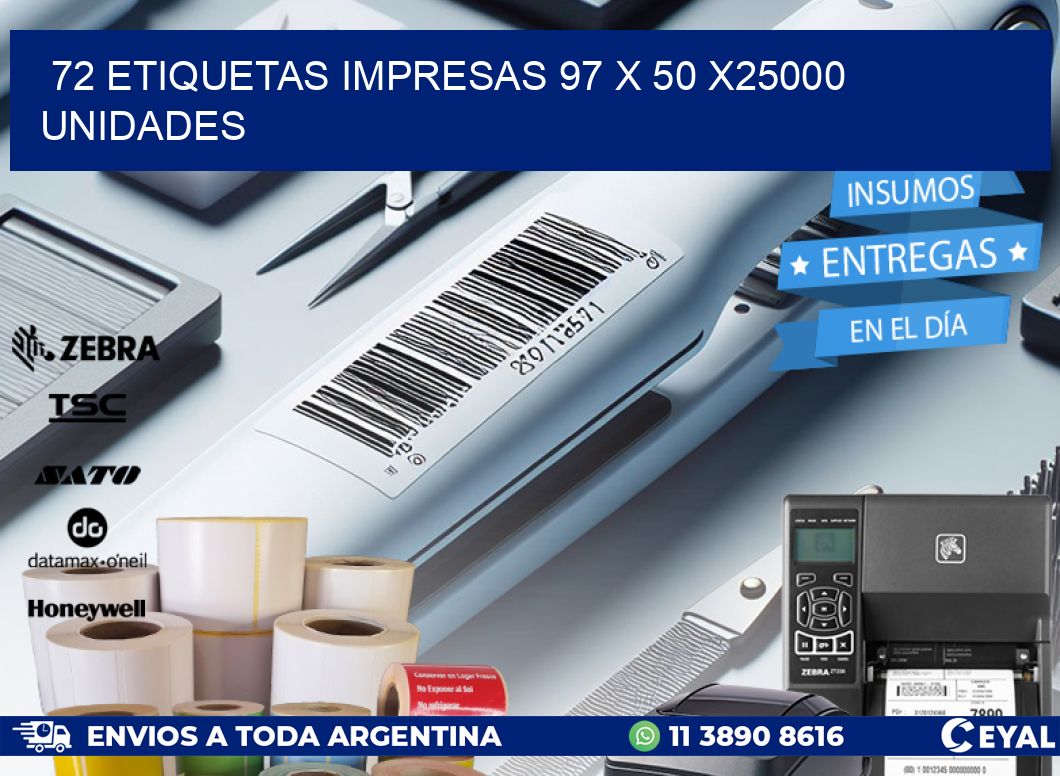 72 ETIQUETAS IMPRESAS 97 x 50 X25000 UNIDADES