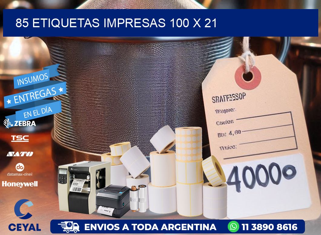 85 ETIQUETAS IMPRESAS 100 x 21