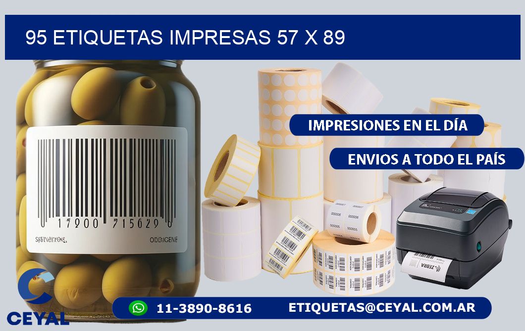 95 ETIQUETAS IMPRESAS 57 x 89