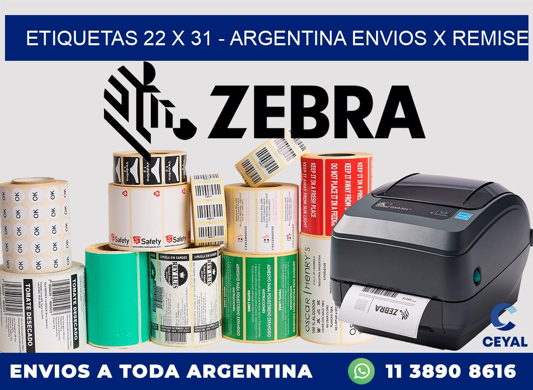 ETIQUETAS 22 x 31 – ARGENTINA ENVIOS X REMISE