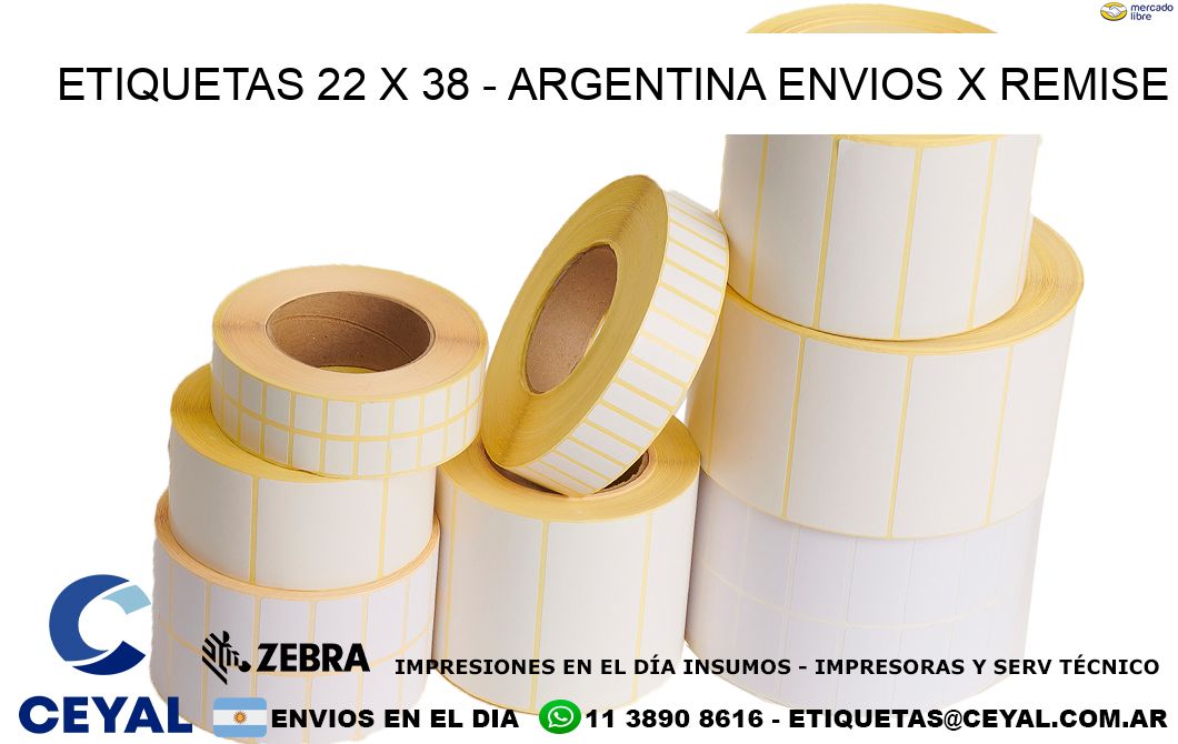 ETIQUETAS 22 x 38 - ARGENTINA ENVIOS X REMISE