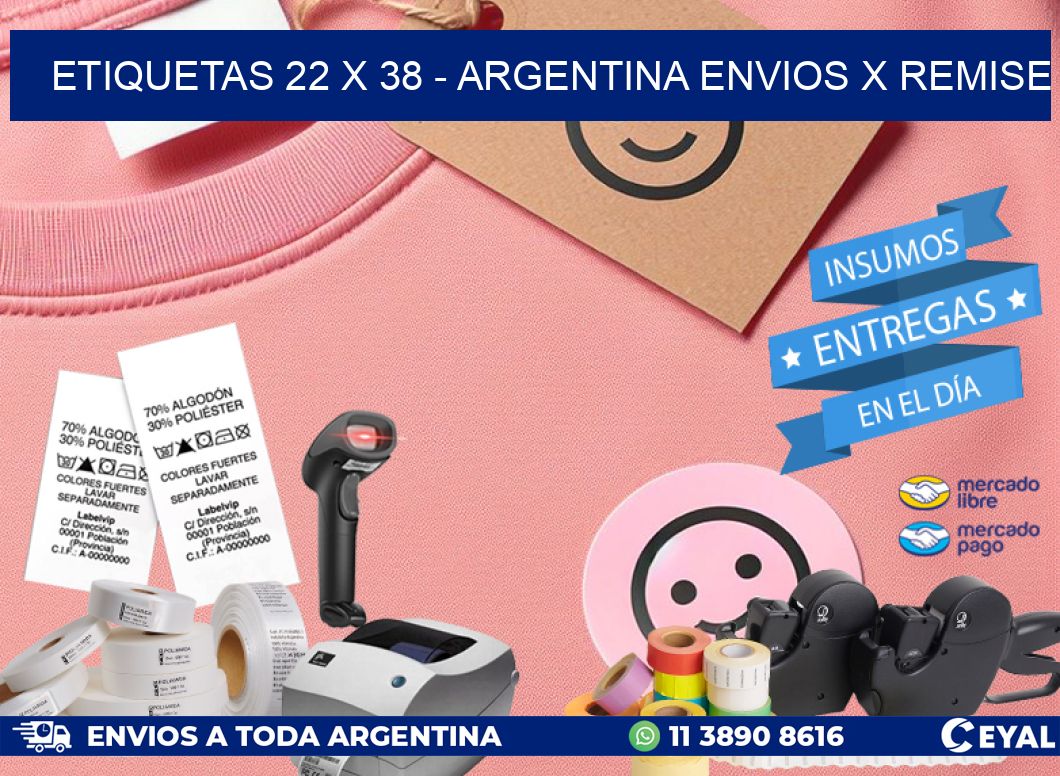 ETIQUETAS 22 x 38 – ARGENTINA ENVIOS X REMISE