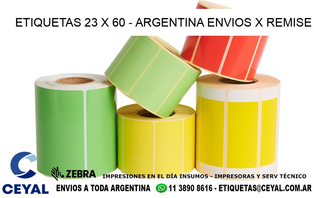 ETIQUETAS 23 x 60 - ARGENTINA ENVIOS X REMISE