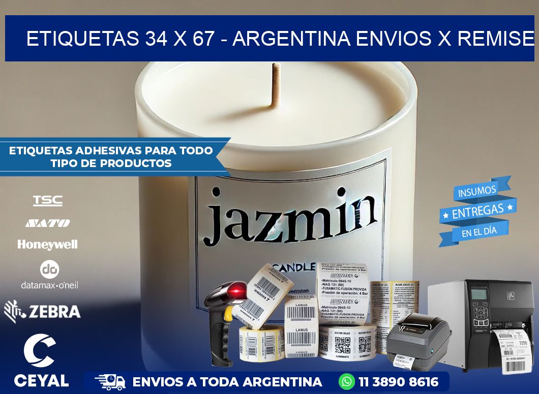 ETIQUETAS 34 x 67 – ARGENTINA ENVIOS X REMISE