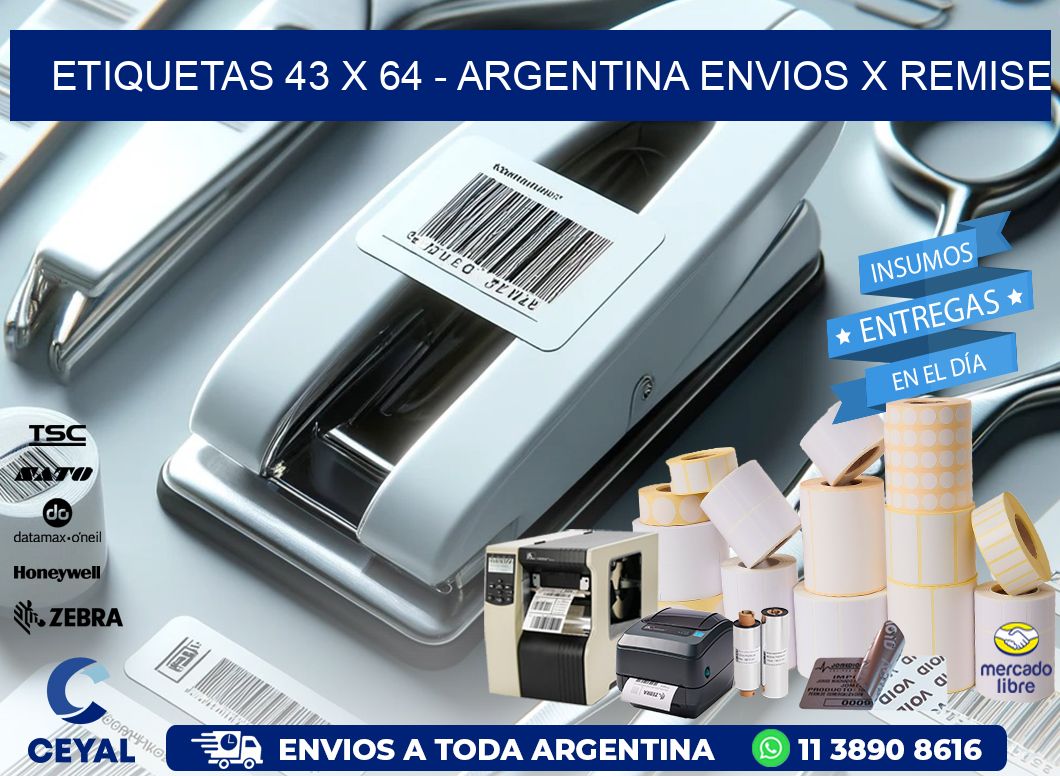 ETIQUETAS 43 x 64 - ARGENTINA ENVIOS X REMISE