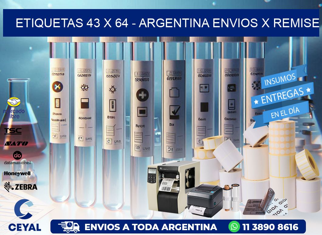 ETIQUETAS 43 x 64 – ARGENTINA ENVIOS X REMISE