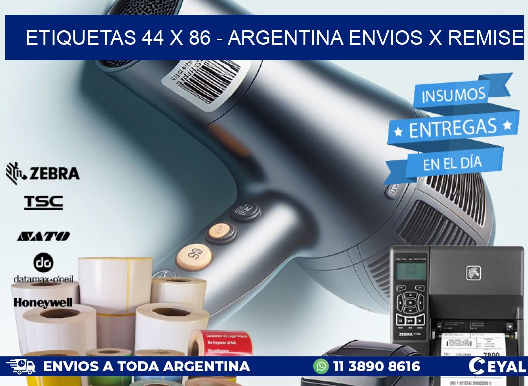 ETIQUETAS 44 x 86 - ARGENTINA ENVIOS X REMISE