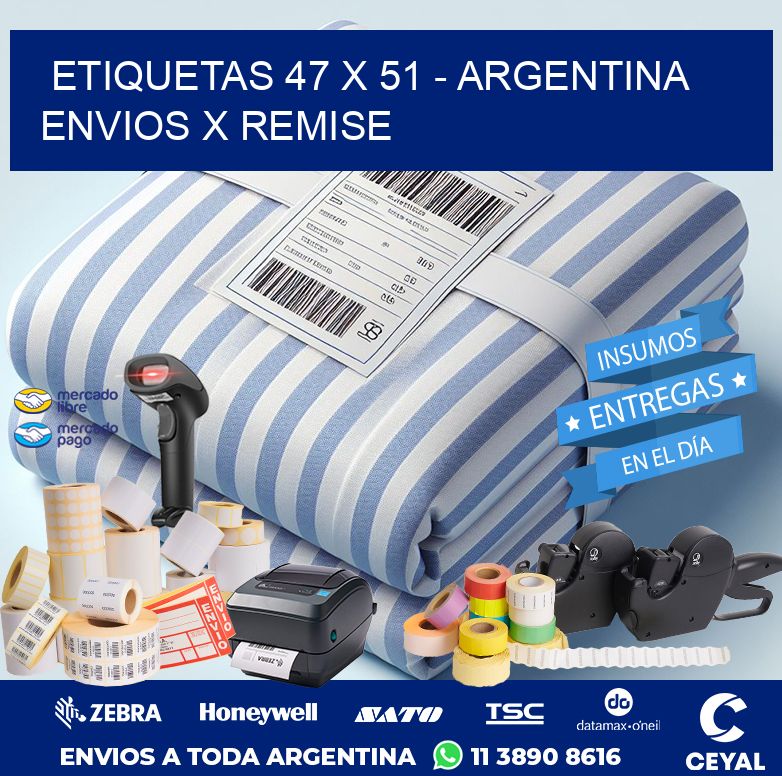 ETIQUETAS 47 x 51 - ARGENTINA ENVIOS X REMISE