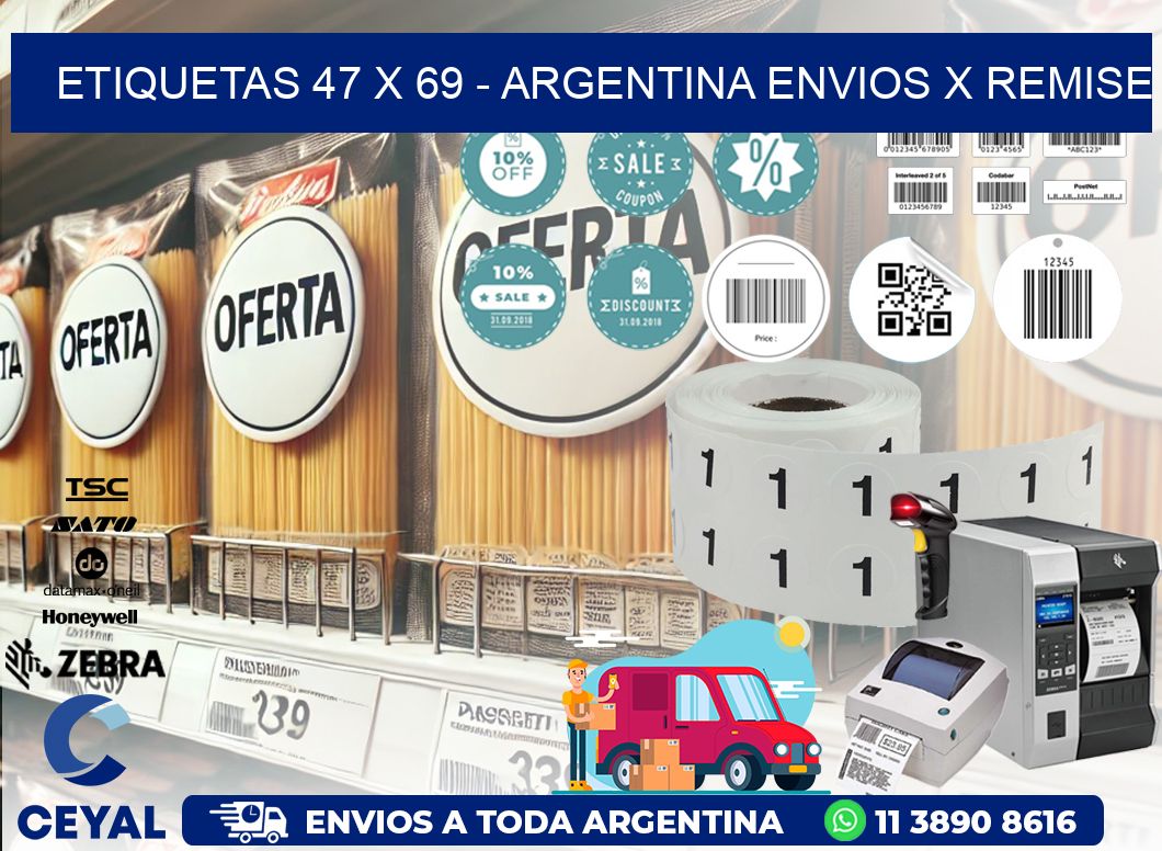 ETIQUETAS 47 x 69 - ARGENTINA ENVIOS X REMISE