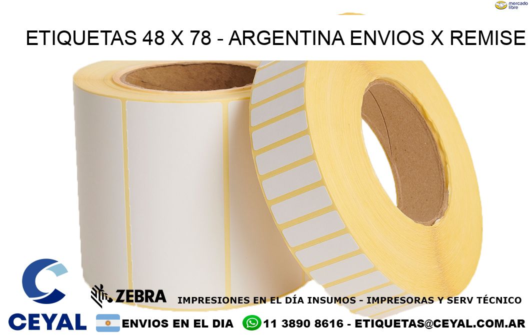 ETIQUETAS 48 x 78 - ARGENTINA ENVIOS X REMISE