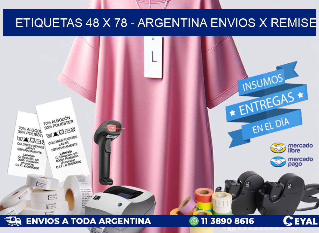 ETIQUETAS 48 x 78 – ARGENTINA ENVIOS X REMISE