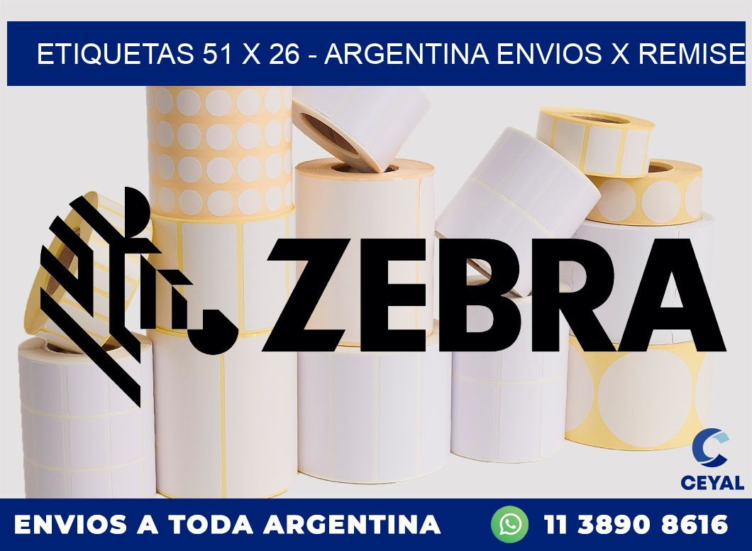 ETIQUETAS 51 x 26 – ARGENTINA ENVIOS X REMISE