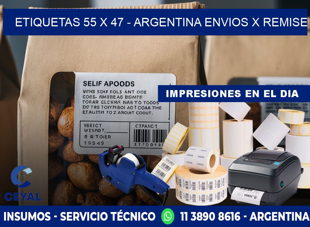 ETIQUETAS 55 x 47 - ARGENTINA ENVIOS X REMISE