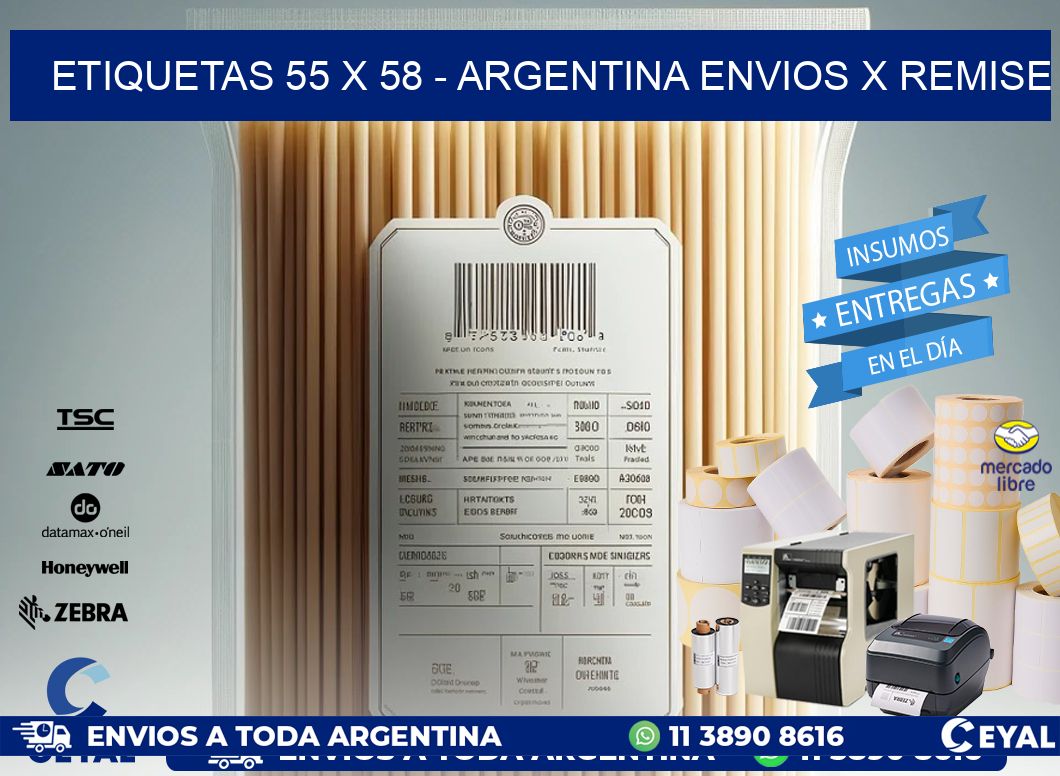 ETIQUETAS 55 x 58 - ARGENTINA ENVIOS X REMISE